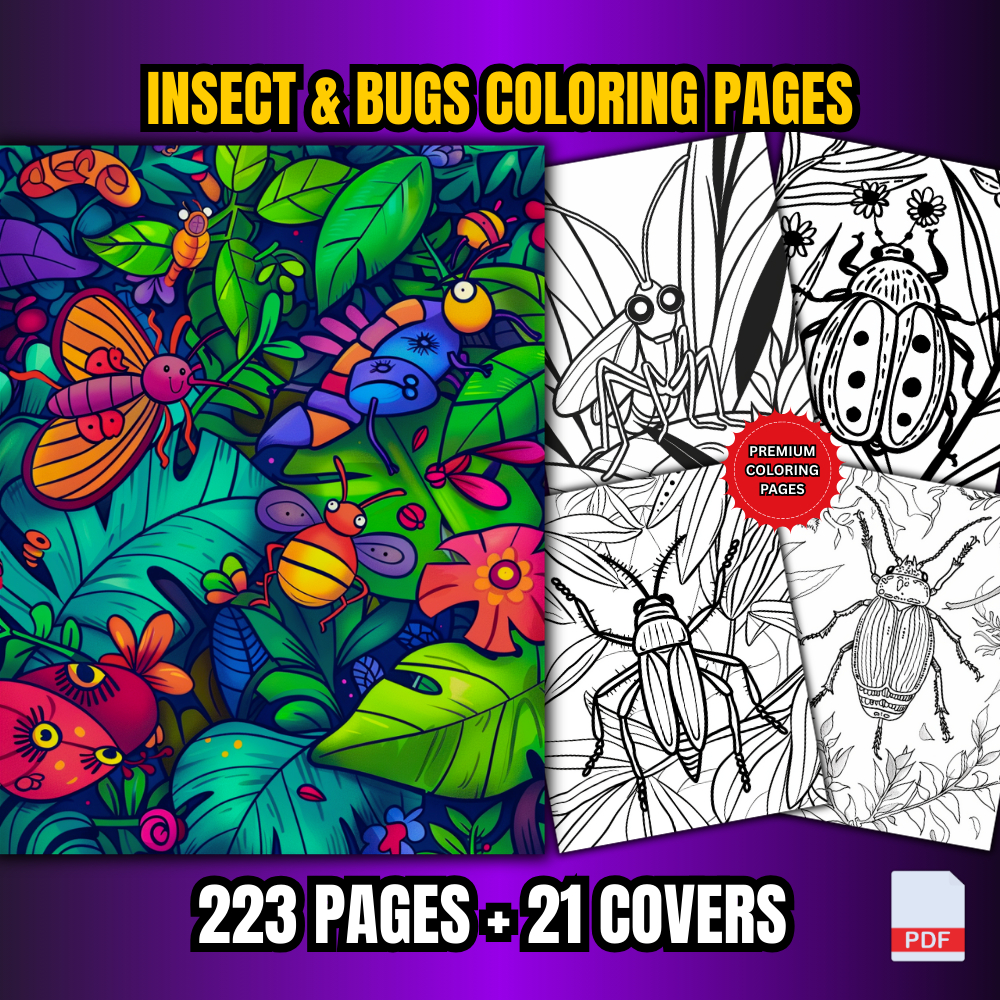 [PDF] 223 Insect & Bugs Coloring Pages For Adults | Shopee Malaysia