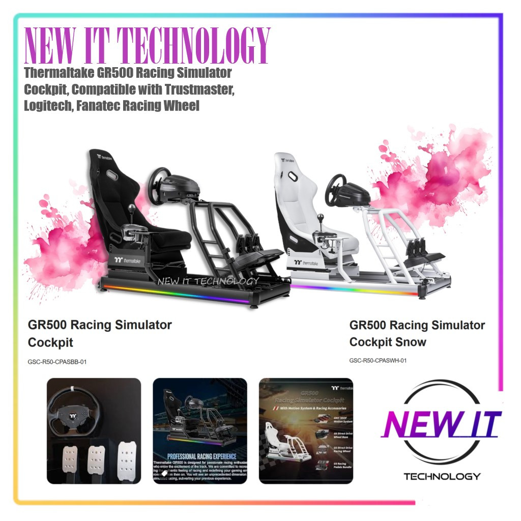 Thermaltake GR500 Racing Simulator Cockpit, Compatible with Trustmaster ...