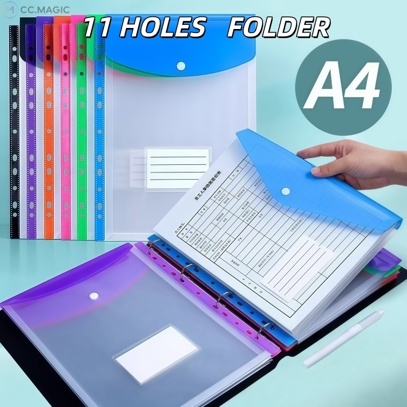A4 11 Holes Button File Folder Poket Fail 2D 3D 4D Sheet Protector Beg ...