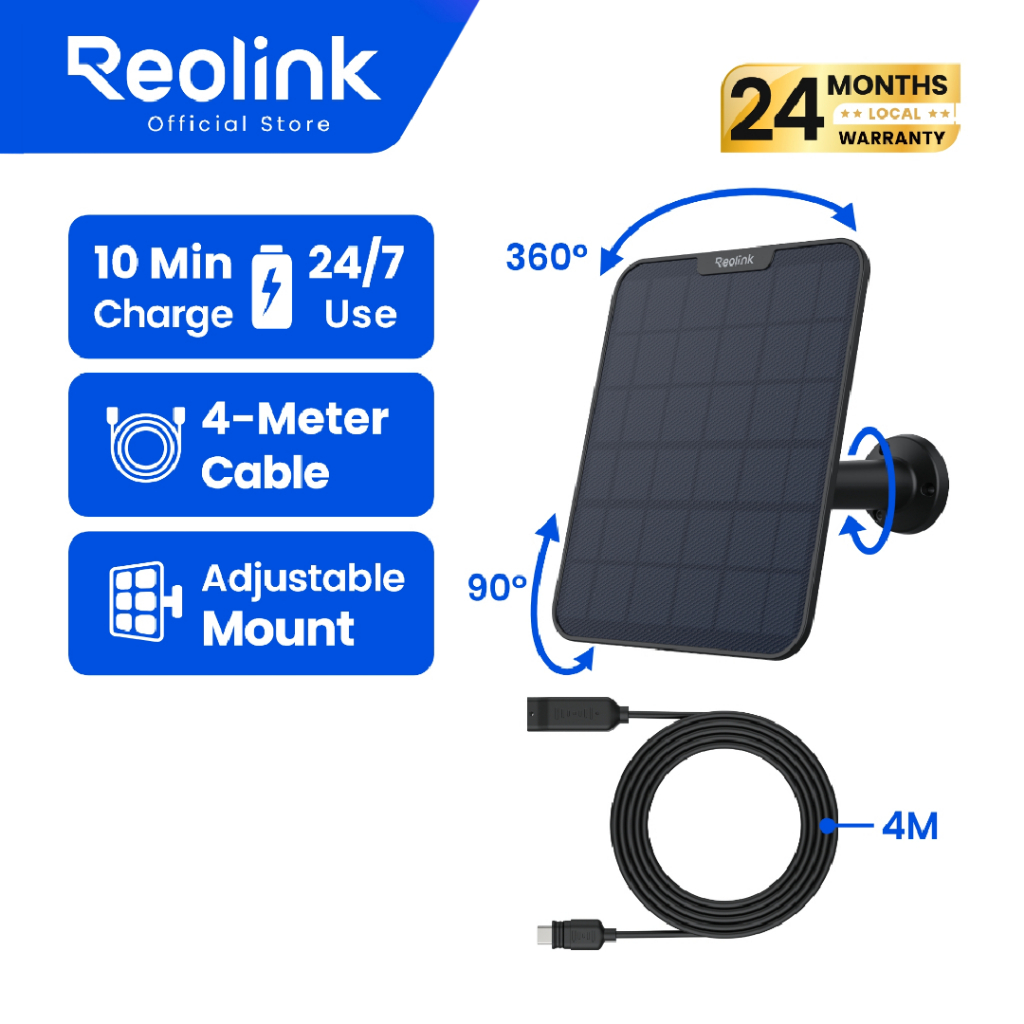 Reolink SP2-B Solar Panel 2 with Type-C Connection Cable for Reolink ...