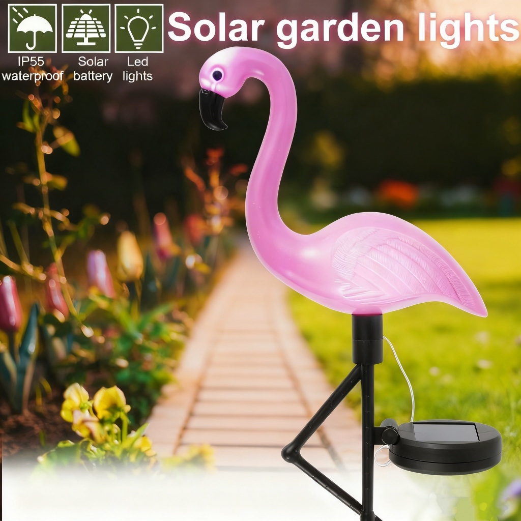 Flamingo Solar Light for Outdoor Garden, Waterproof LED Decor for Patio ...