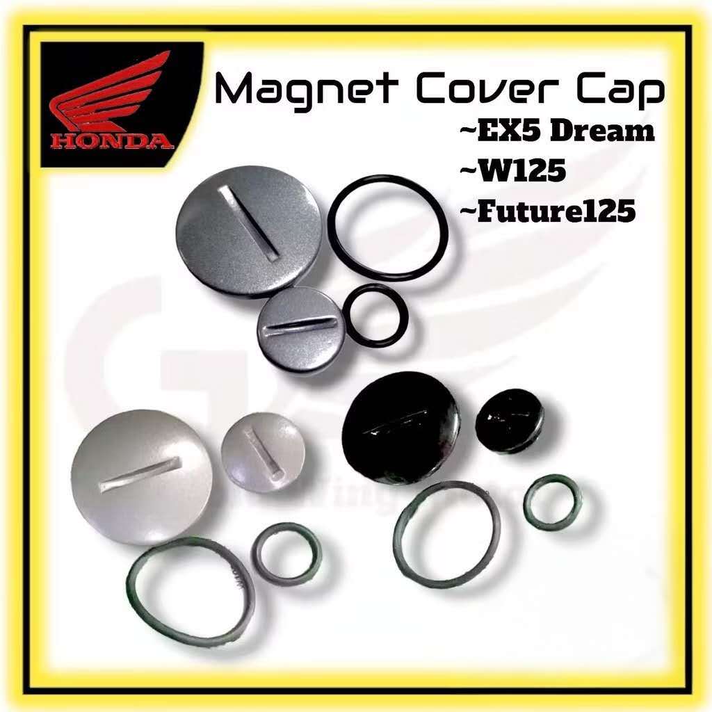HONDA ALLOY MAGNET CAP CASE COVER CAP SET SILVER BLACK EX5 DREAM ...