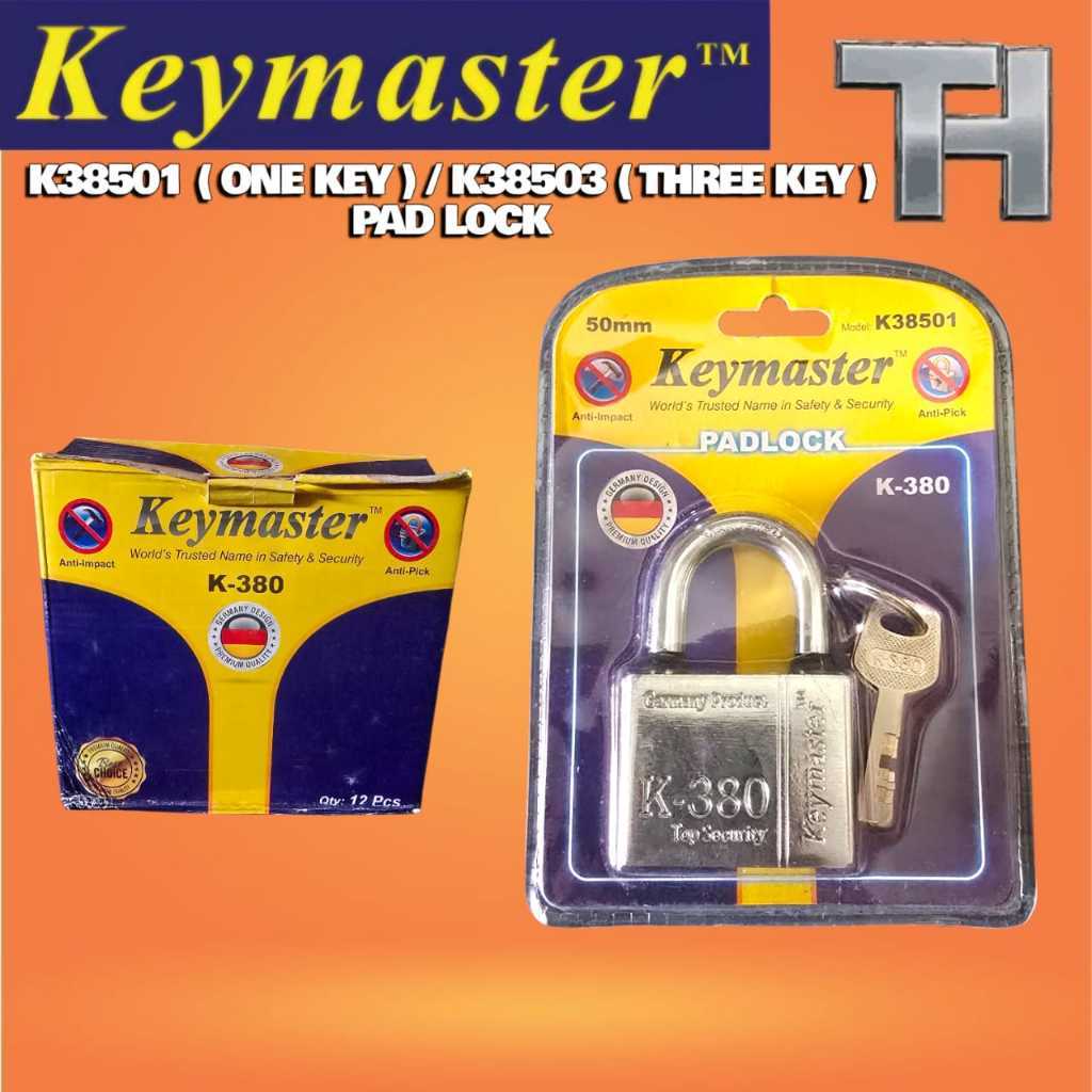*[50mm] Keymaster K38501 Pad Lock | Shopee Malaysia