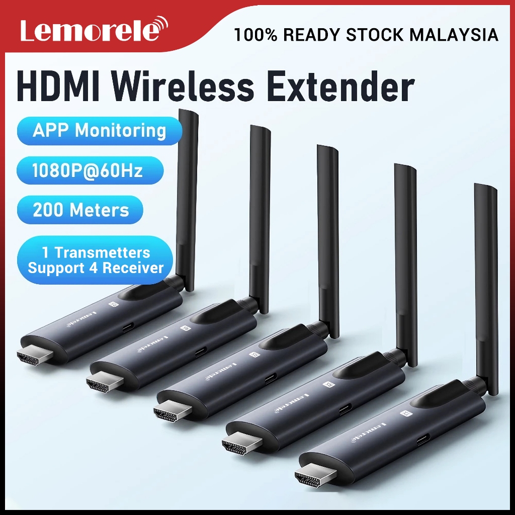 Lemorele R1040 Wireless HDMI Transmitter Receiver 1080P 60Hz 100M Long ...