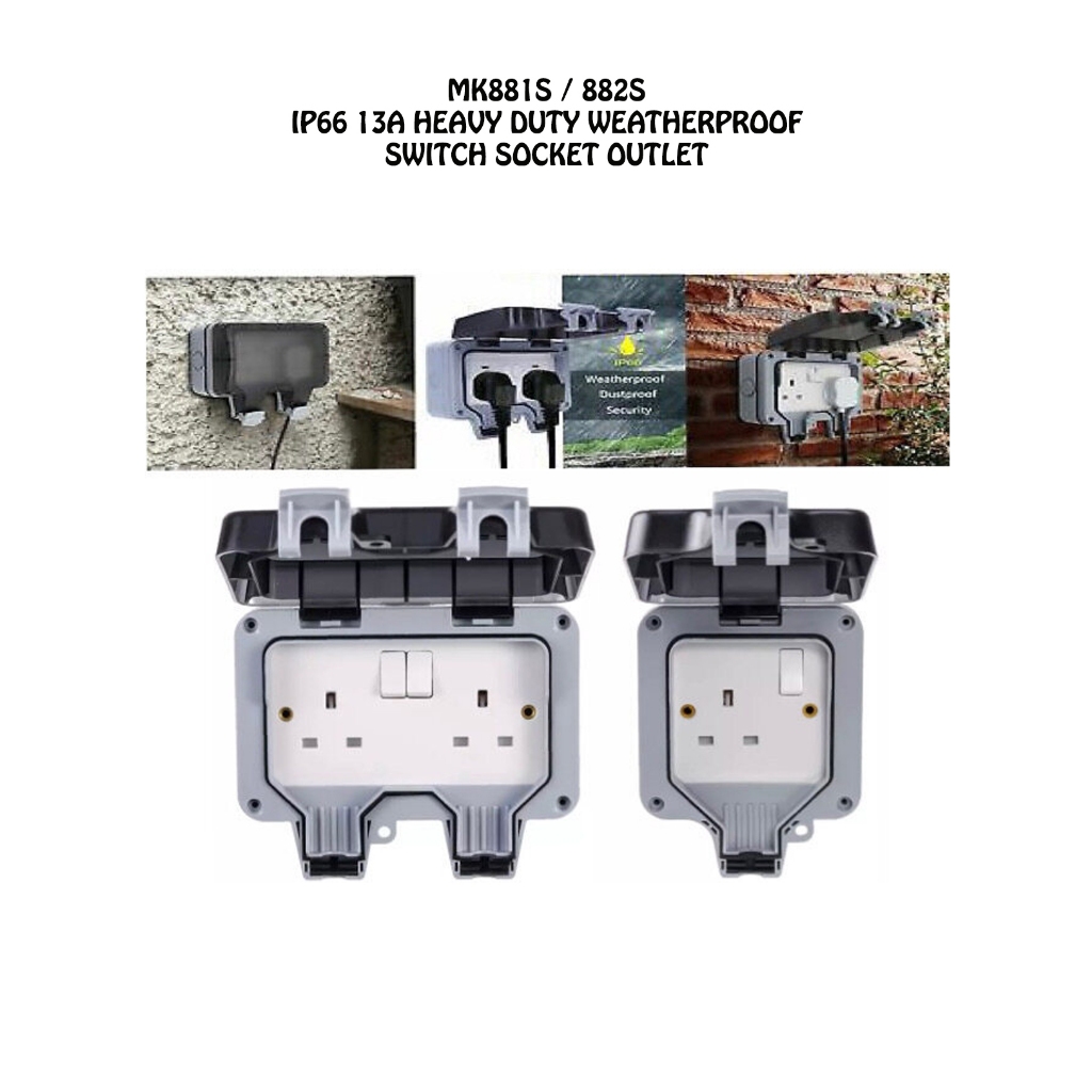 Heavy Duty IP66 13A 1G/ 2G Waterproof Switch Socket Outdoor Switch ...