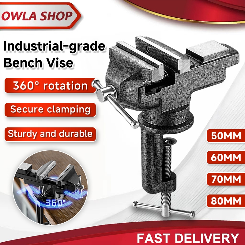 50mm 60mm 70mm 80mm 360° Rotation Swivel Base Table Vise Clamp Portable ...