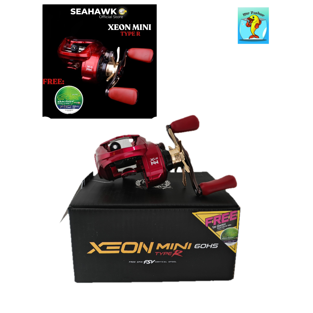 FISHER SEAHAWK XEON MINI 60HSL TYPE R Baitcasting Fishing Reel | Shopee ...