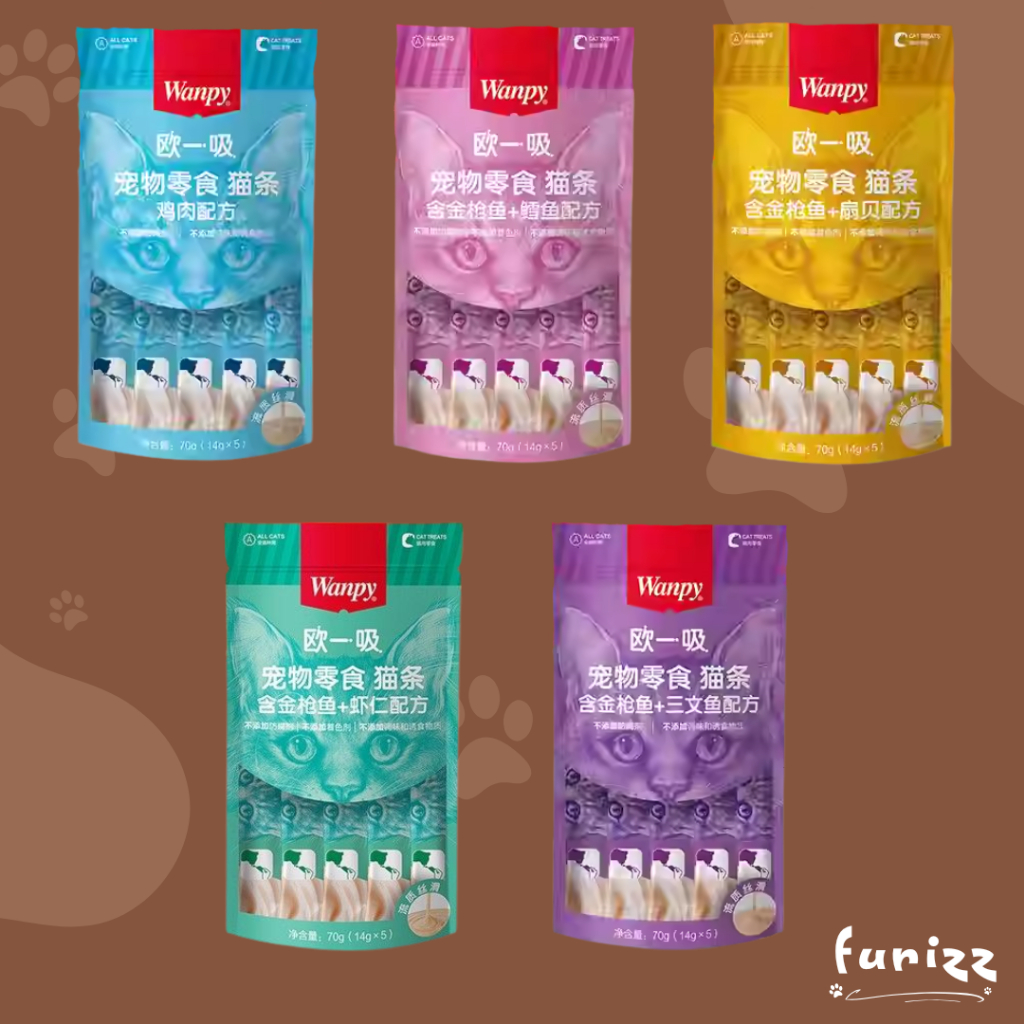 Wanpy Cat Stick Treat Creamy Snack | Lickable Wet Treat for Cats (14g x ...