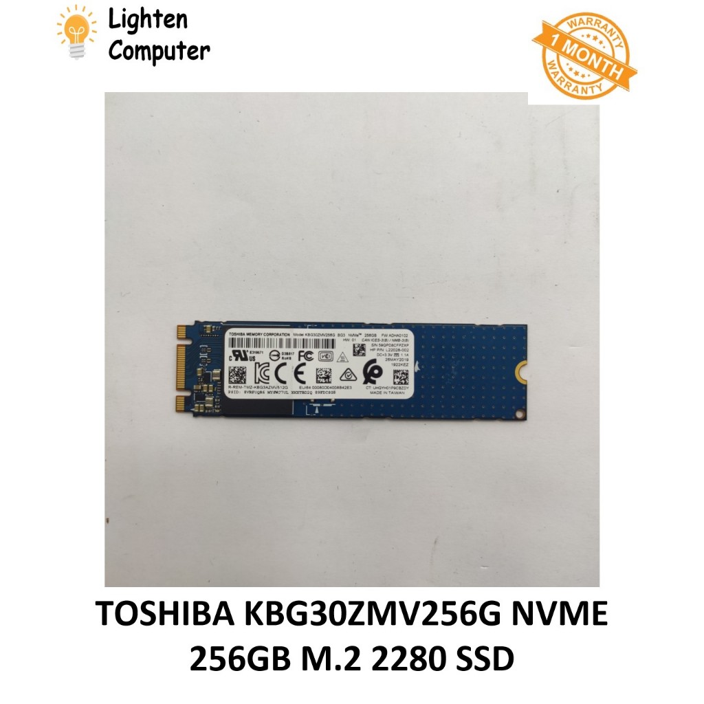 【USED】 TOSHIBA M.2 KBG30ZMV256G NVMe SSD 256GB | 2280 Solid State Drive ...