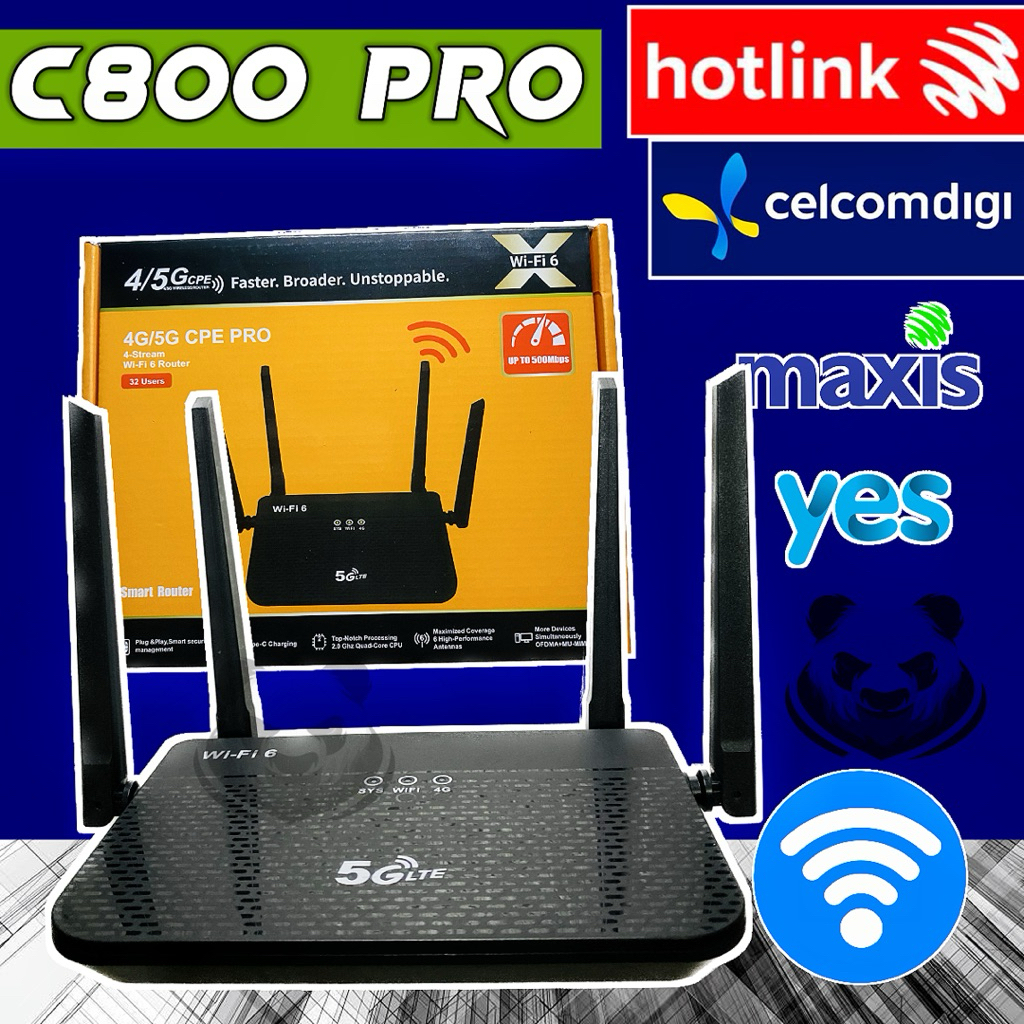 HOME WI-FI ROUTER 2024 New C800 Pro Modem 4G CPE Sim Card Slot Wifi ...