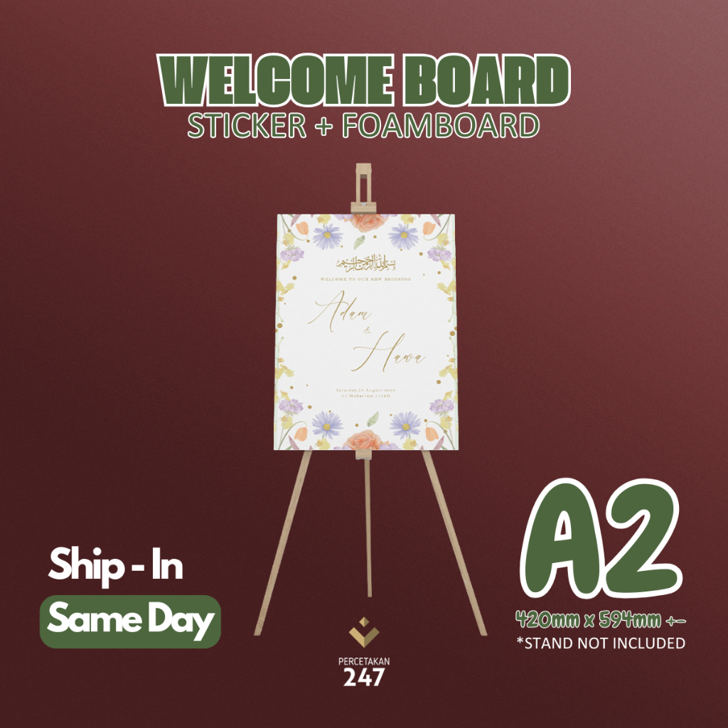 Welcome Board A2 | MURAH Wedding Signage | Papan Selamat Datang ...