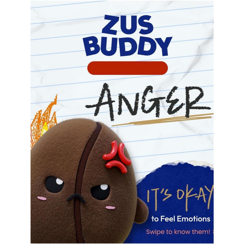ZUS Buddy Mini Plushie Keychain Anger Emotions | Shopee Malaysia