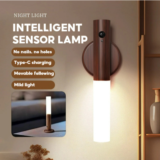 Smart Motion Sensor Night Light LED Rechargeable Magnetic Wall Lamp ...