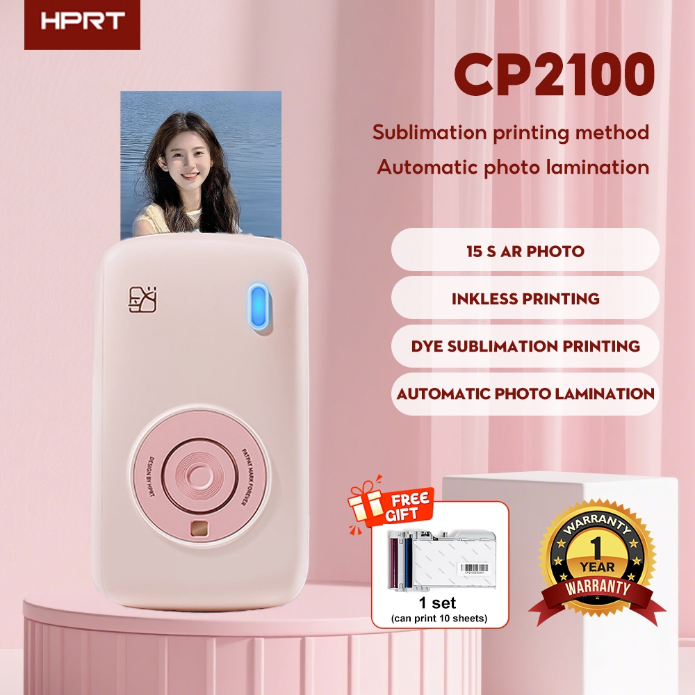 HPRT CP2100 AR Photo Printer Dye-sublimation Wireless Bluetooth Inkless ...