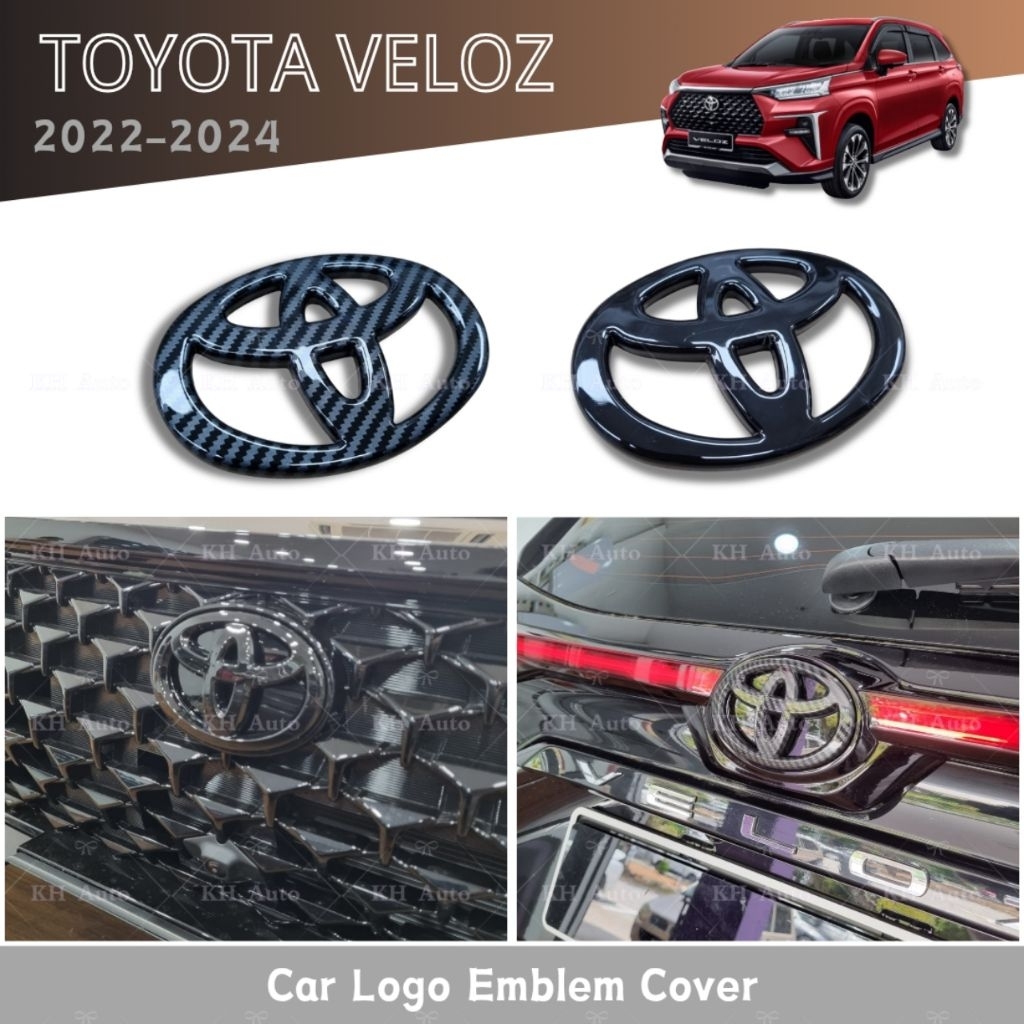 Toyota Veloz 2022-2024 Car Logo Emblem Cover Carbon Fiber Design Car ...