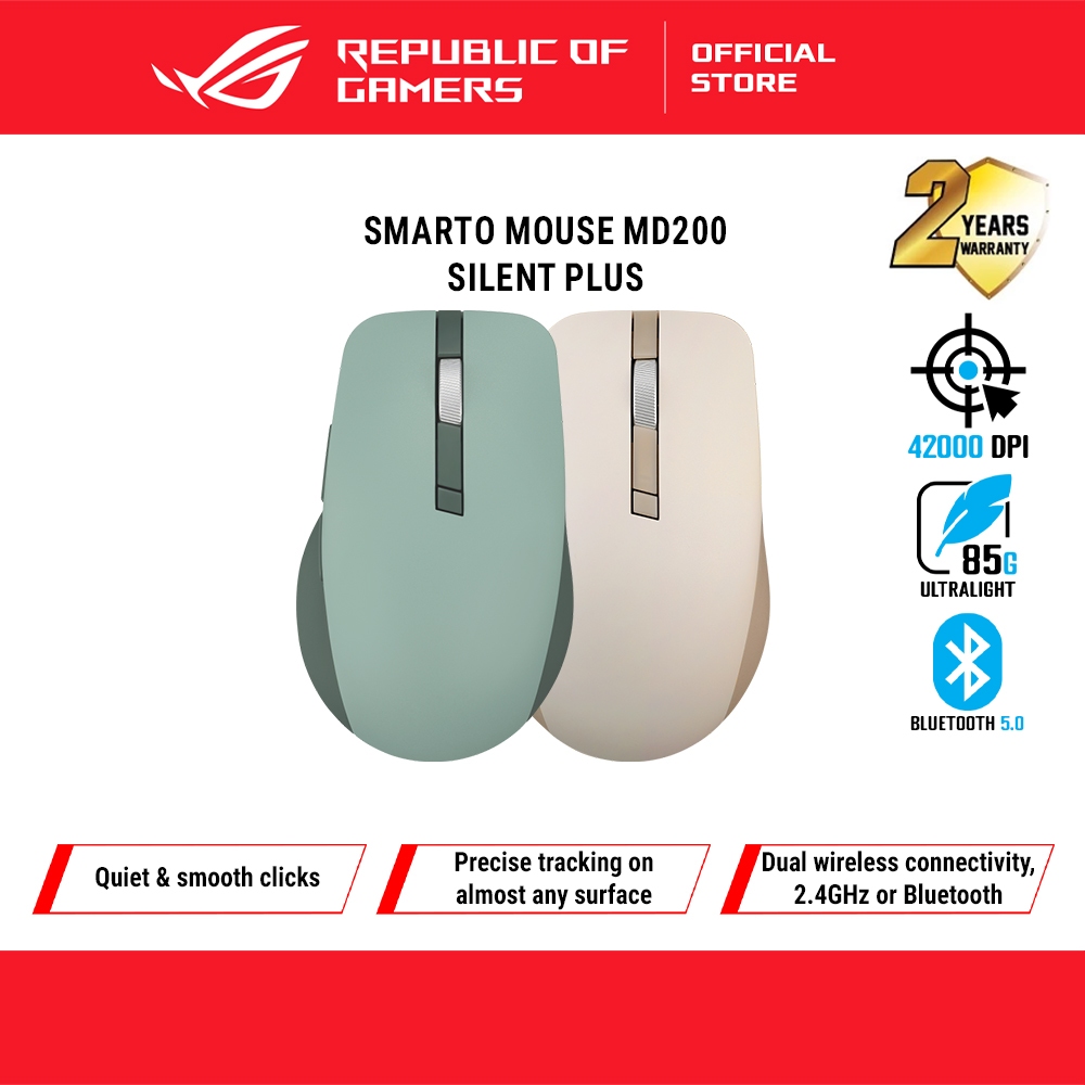 Asus MD200 SmartO Work On Glass Silent Wireless Bluetooth Portable ...