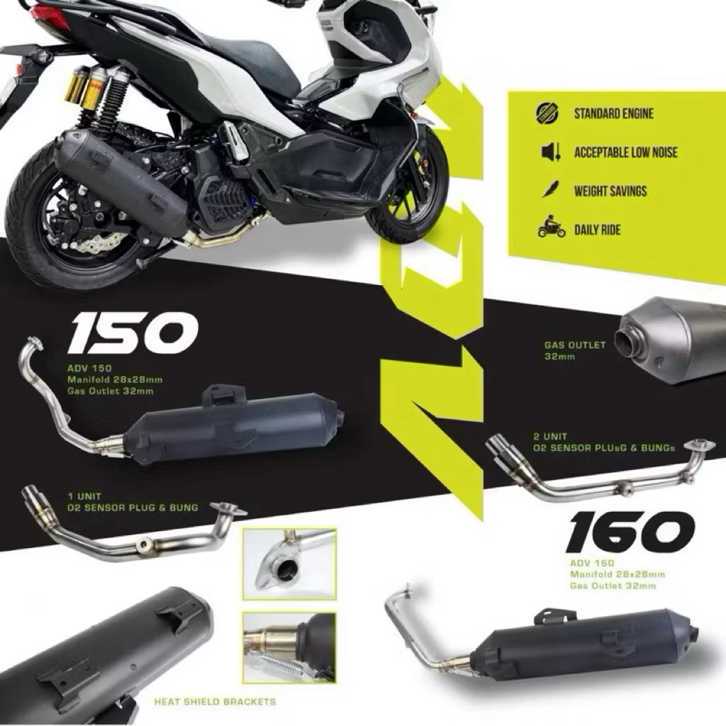 HONDA ADV150/ADV160 BACK PRESSURE EXHAUST BUBO STEEL CJIPOH | Shopee ...