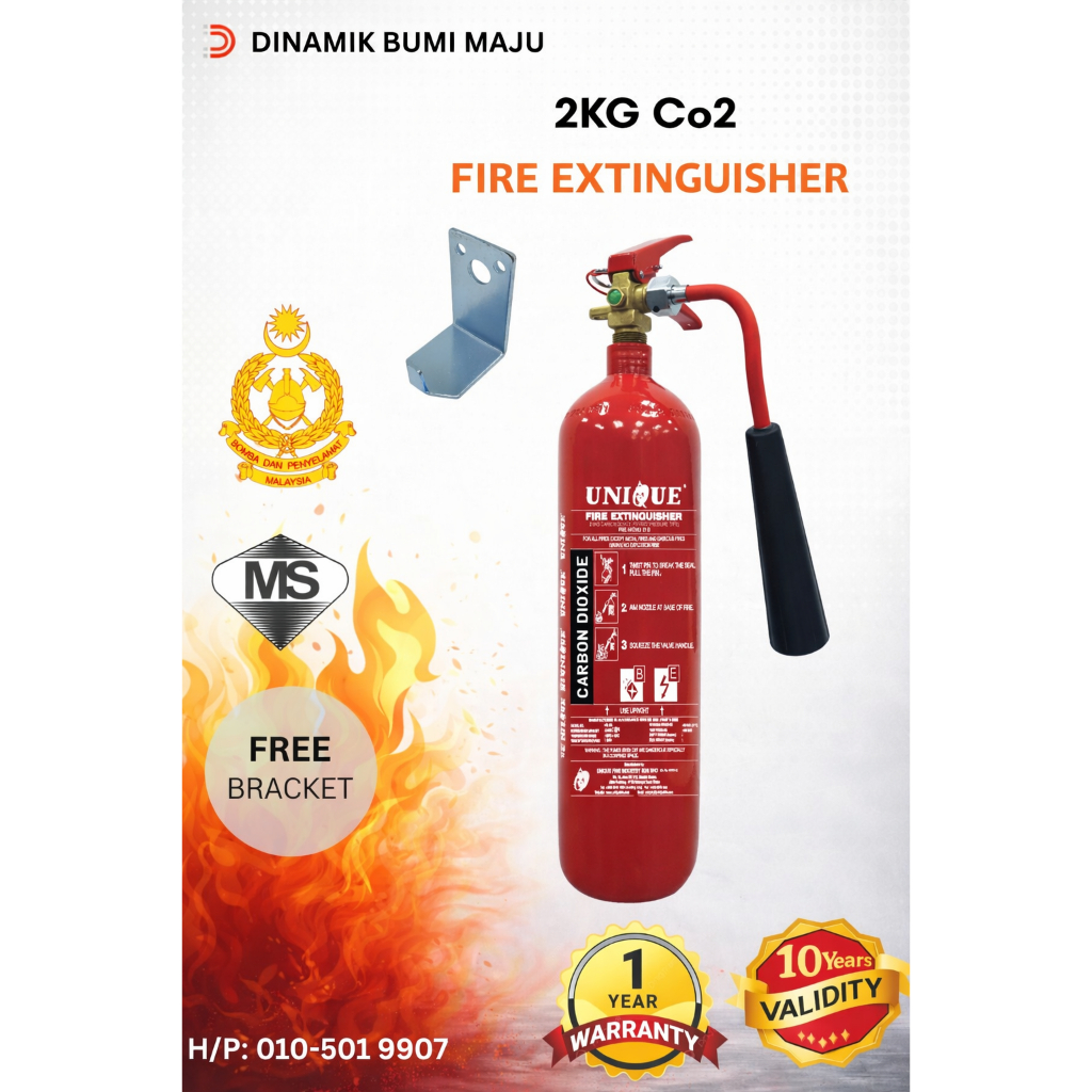 2kg CO2 Fire Extinguisher for Home Use | Heavy Duty | Unique Fire ...