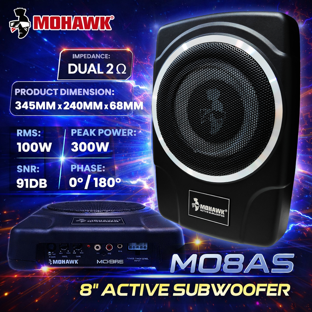 Mohawk MO-Series 8″ Active Subwoofer Car Audio Sound System | Shopee ...