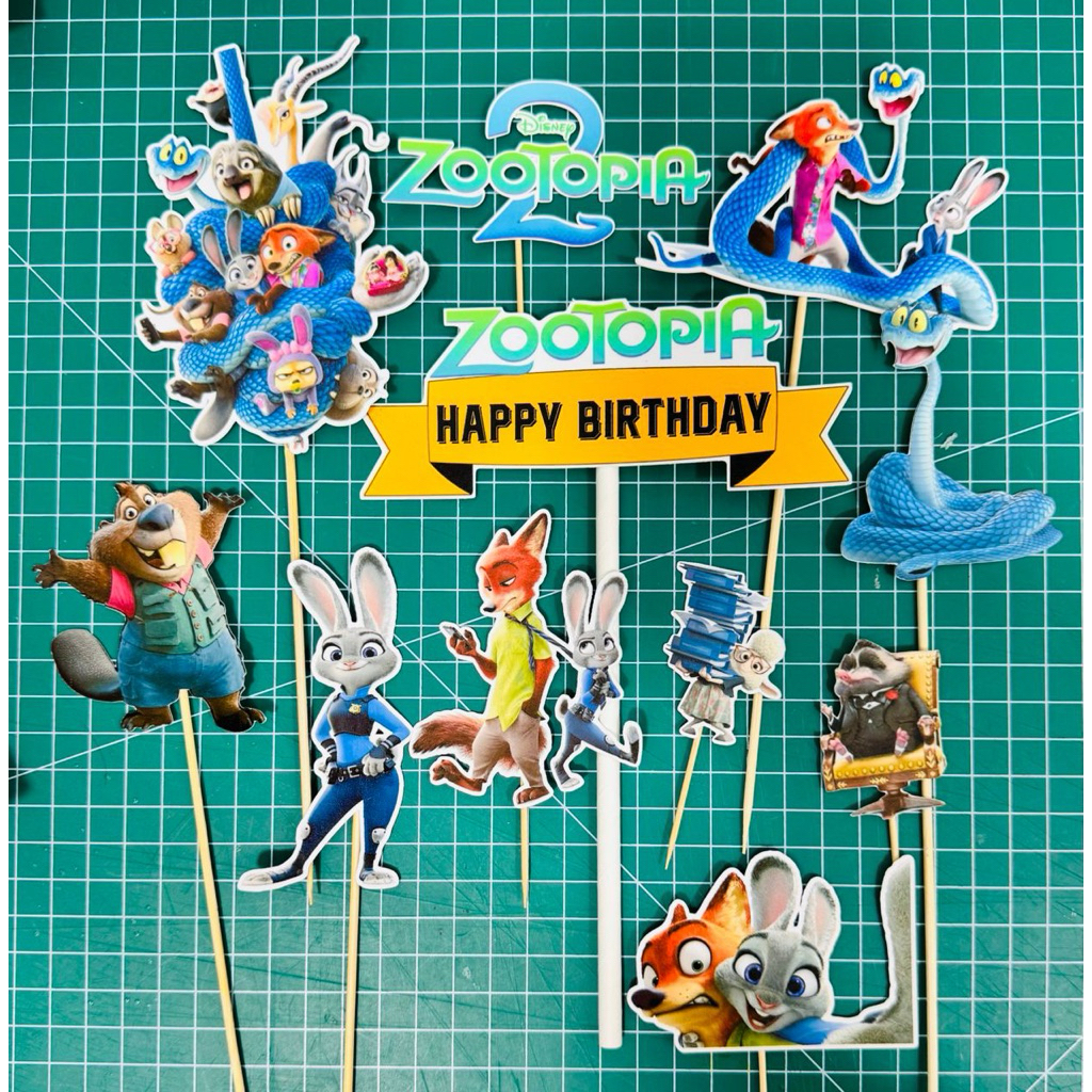 CAKE TOPPER ZOOTOPIA 2 (CAN EDIT NAME) | Shopee Malaysia