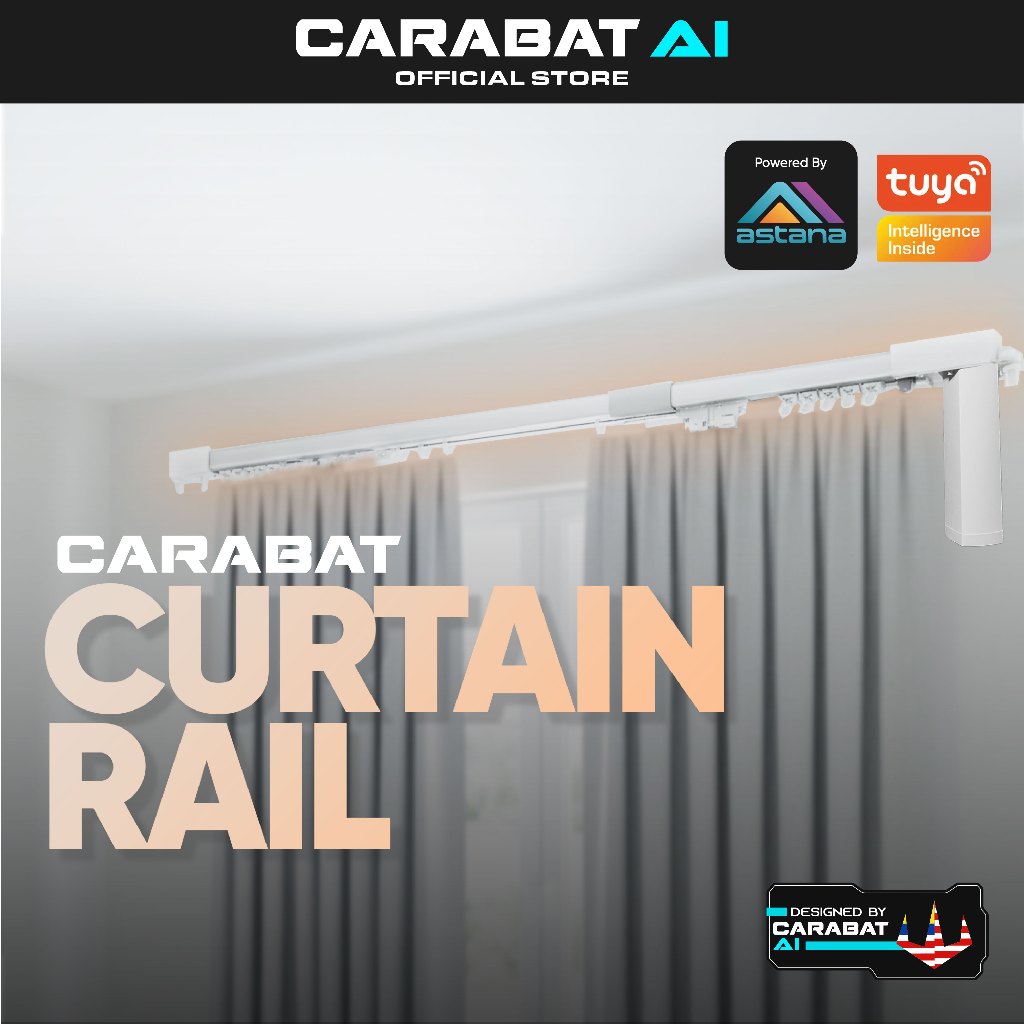 Carabat Curtain Rail with Motor l Motor Remote Control l Automatic ...