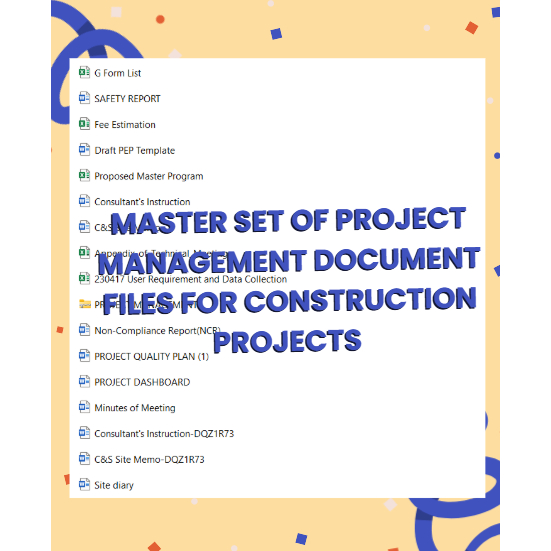 Master set of Project management Document Files for construction ...