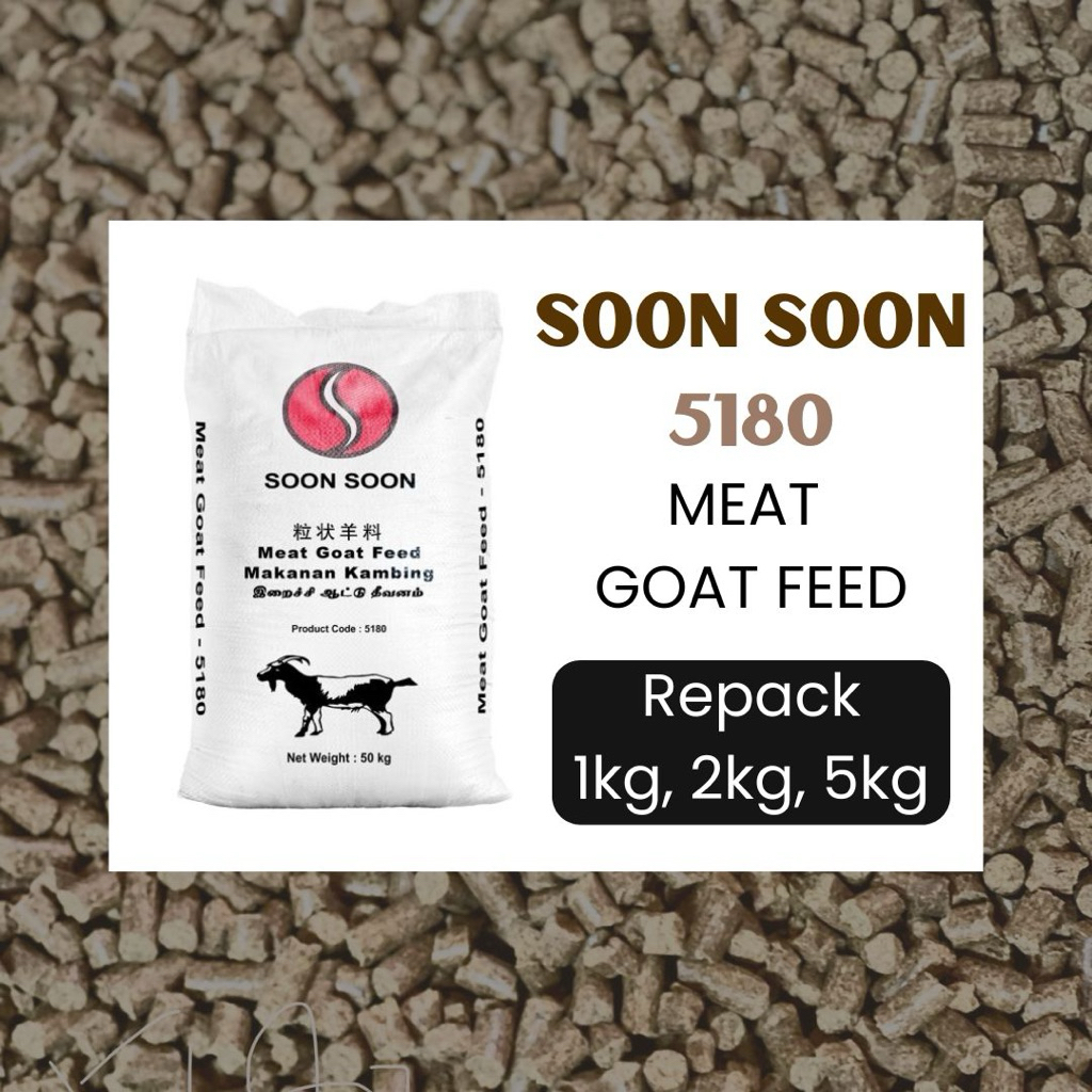 [Repack] 1kg, 2kg, 5kg Soon Soon 5180 Makanan Kambing | Meat Goat Feed ...