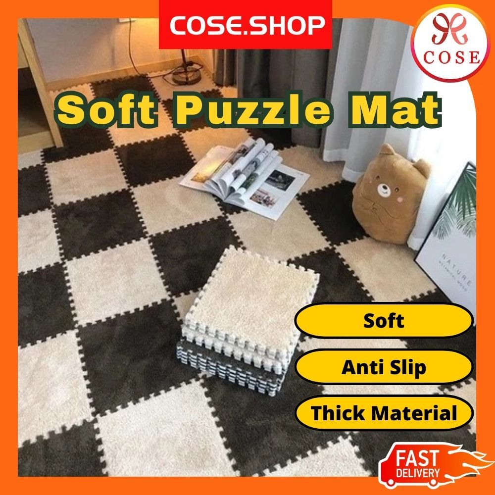 COSE Puzzle Mat Spliced Velvet Mat Suede Carpet Foam Mats Full House ...