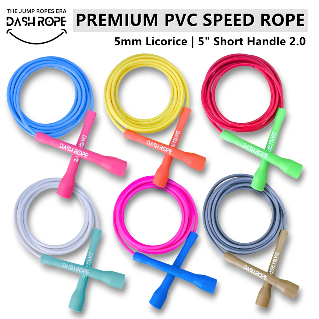 DASHROPE 5mm Speed Jump Rope Premium PVC Skipping Ropes Double Under ...