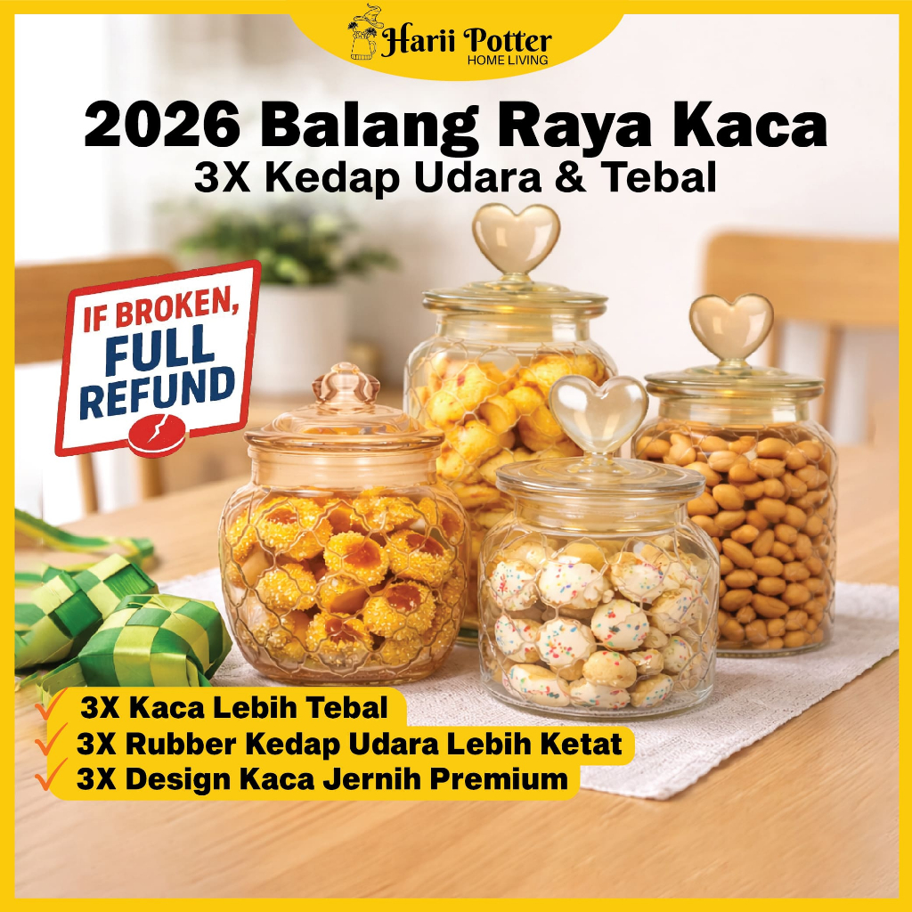 Bekas Kuih Raya Set Viral 2026 Set Balang Kuih Raya Kedap Udara Balang ...