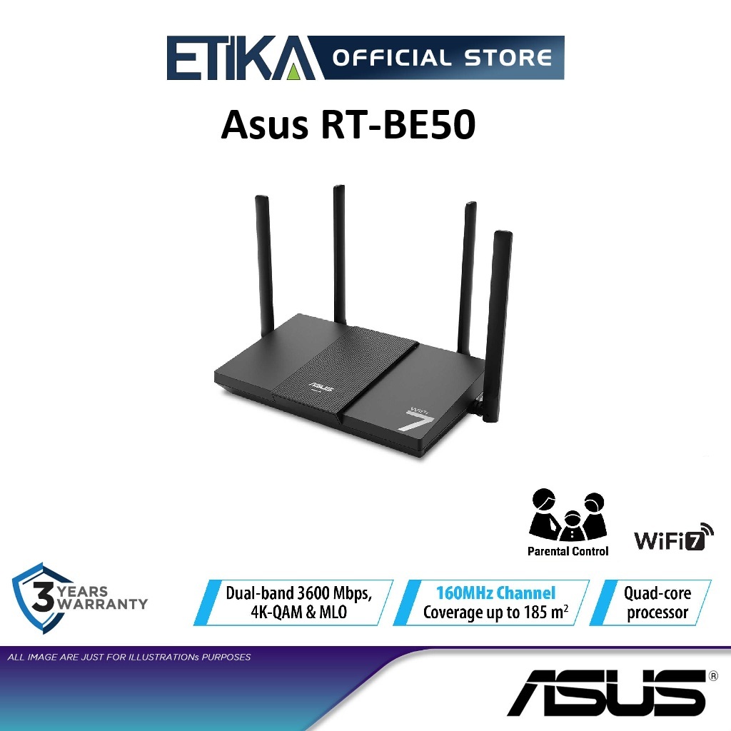 Asus RT-BE50 BE3600 WiFi 7 Router | Dual-band WiFi 7 (801.11be) AiMesh ...
