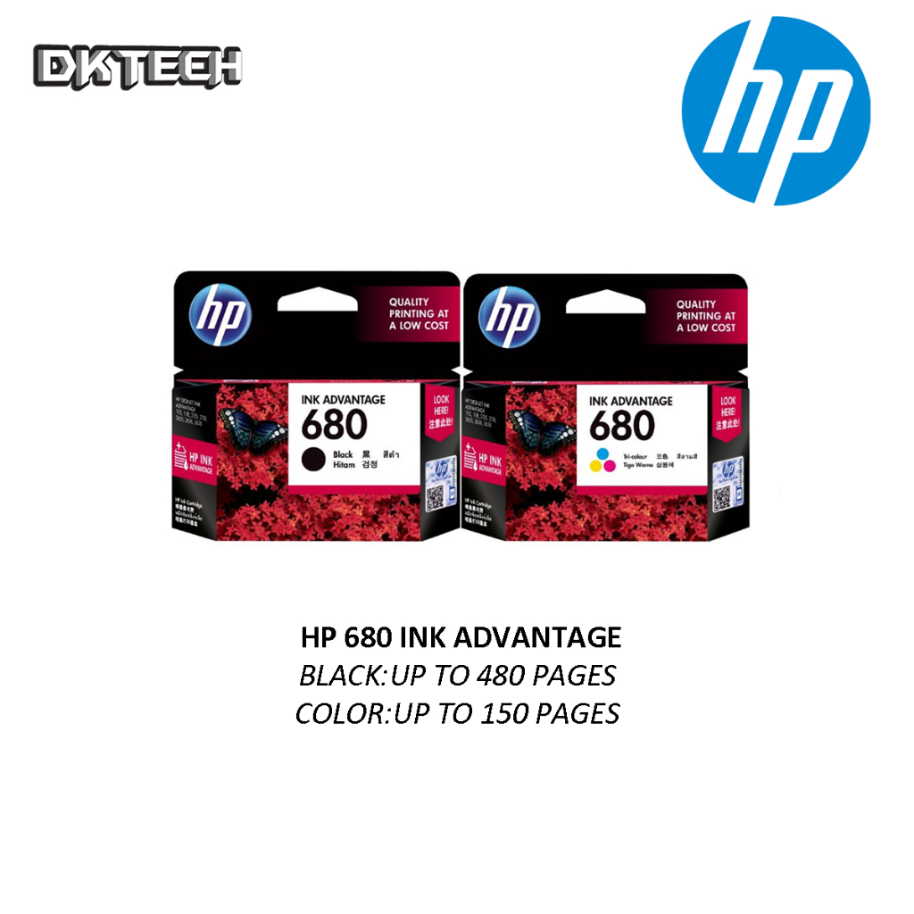HP 680 Black / Tri-Color Original Ink Advantage Cartridge ( F6V27AA ...