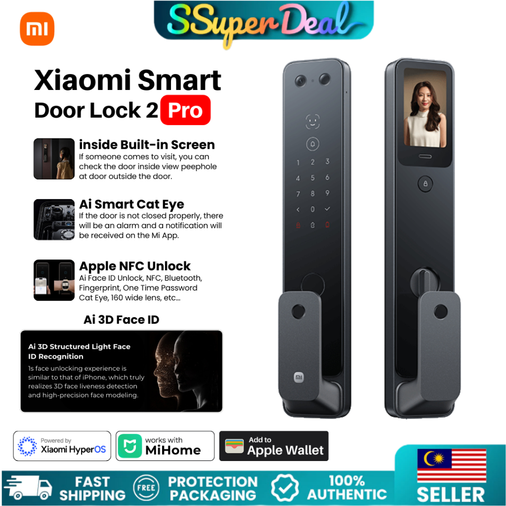 Xiaomi Smart Door Lock 2 Pro Face Recognition Screen 3D Structured ...