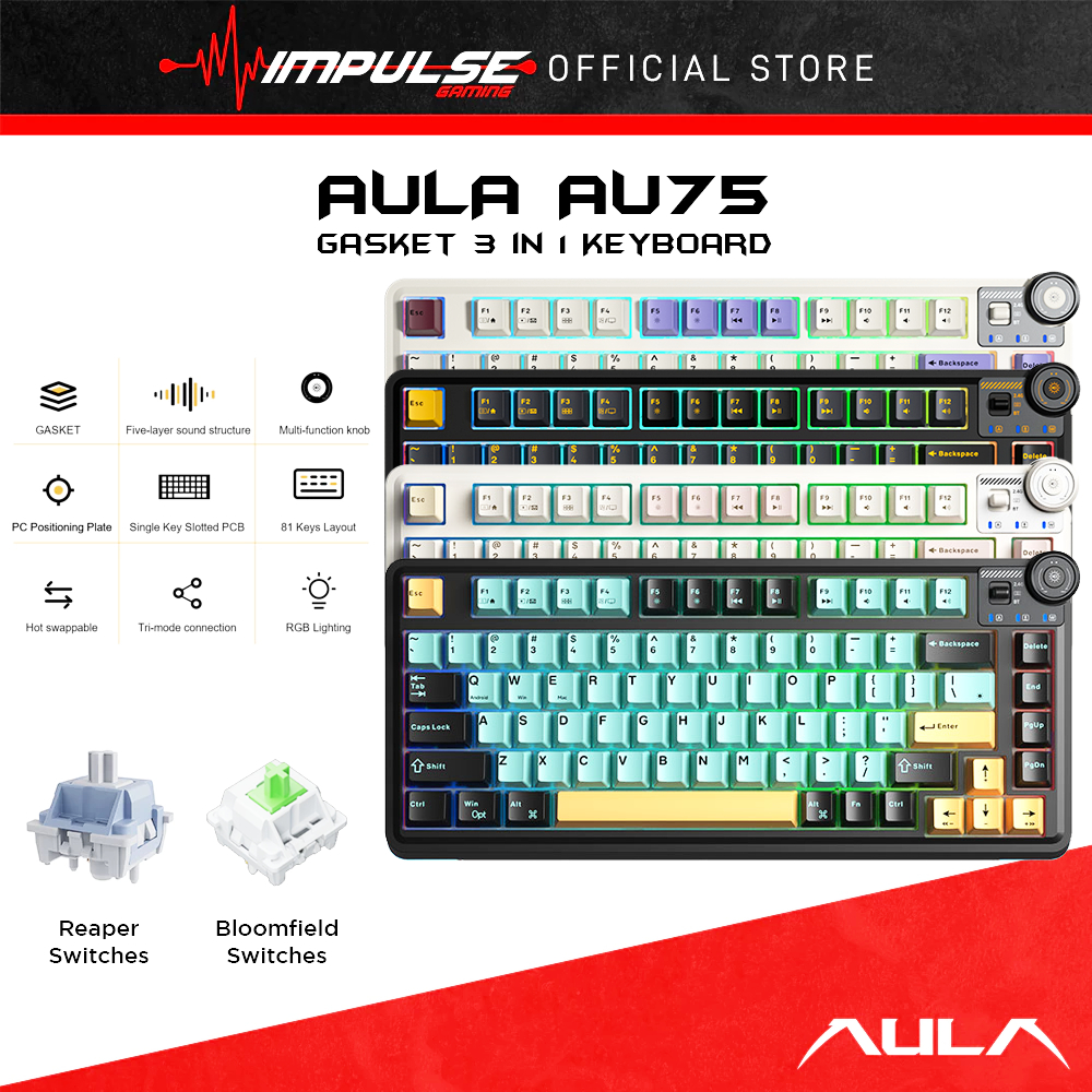 Aula AU75 RGB Tri-Mode Mechanical Keyboard 75% - Bloomfield / Star ...
