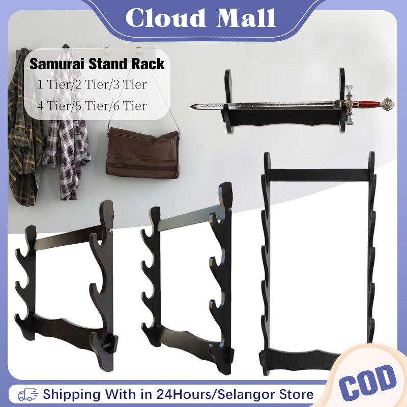 Samurai Stand Rack Mdf Black Wall Mount Samurai Wakizashi Rack Wall ...