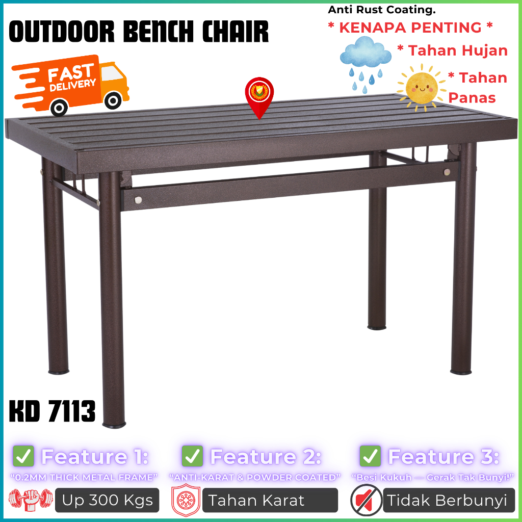 Meja Besi KD 7113 | Bench Chair Minimalist Design Meja Panjang Kuat ...