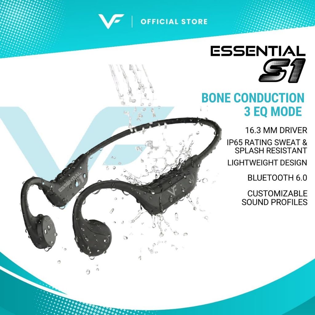 Vinnfier VF ESSENTIAL S1 Bone Conduction Headphones 16.3mm Driver ...