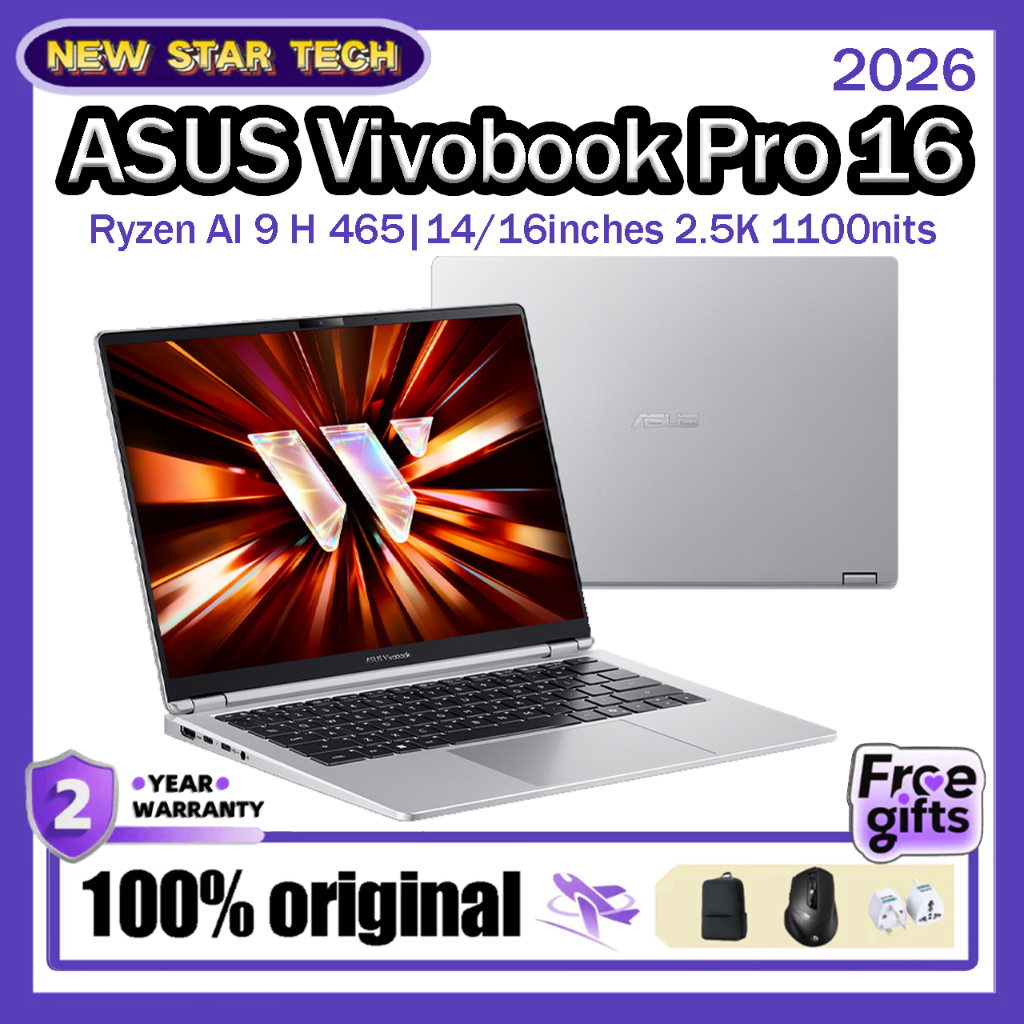 2026 ASUS Vivobook Pro 16 Ryzen AI 9 H 465 14 16inches 2 5K 1100nits My 11134207 820le