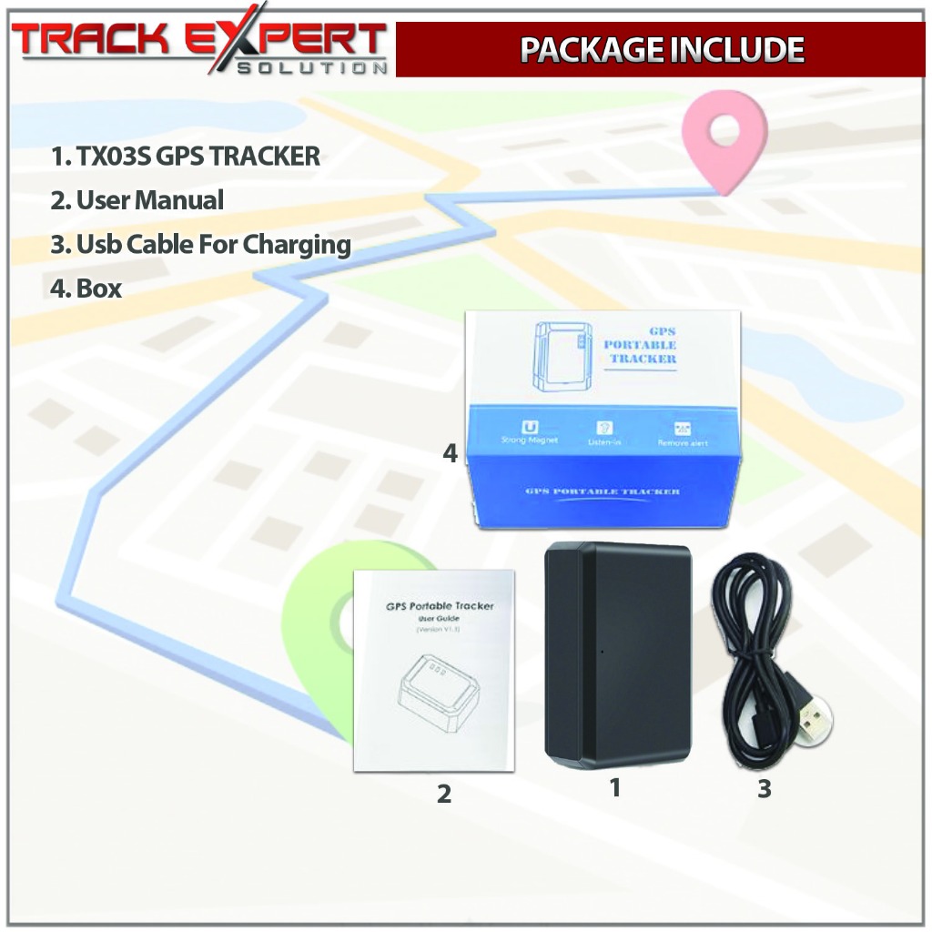 GPS TRACKER PORTABLE TX03S 10000mAH × Portable PNP Easy Installation × ...
