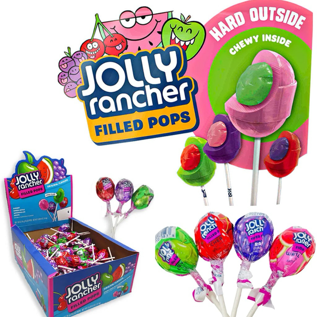 Jolly Rancher Filled Pops Assorted Fruit Lollipop Candy 15.8gm | Shopee ...