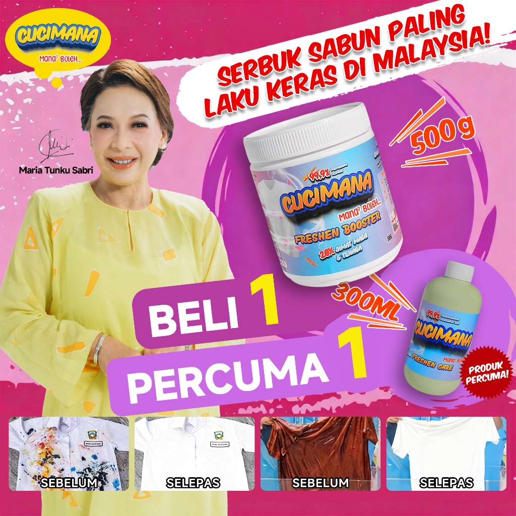 Serbuk Viral C.O.D Pemutih Pakaian Penyahgris Cleaner Multifunction ...