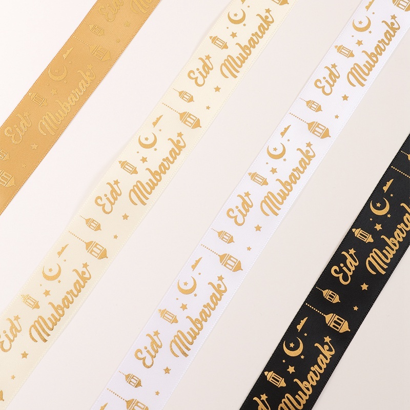 New Eid Al-Fitr Bronzing Ribbon Moon And Star Printed Ribbon Ramadan ...