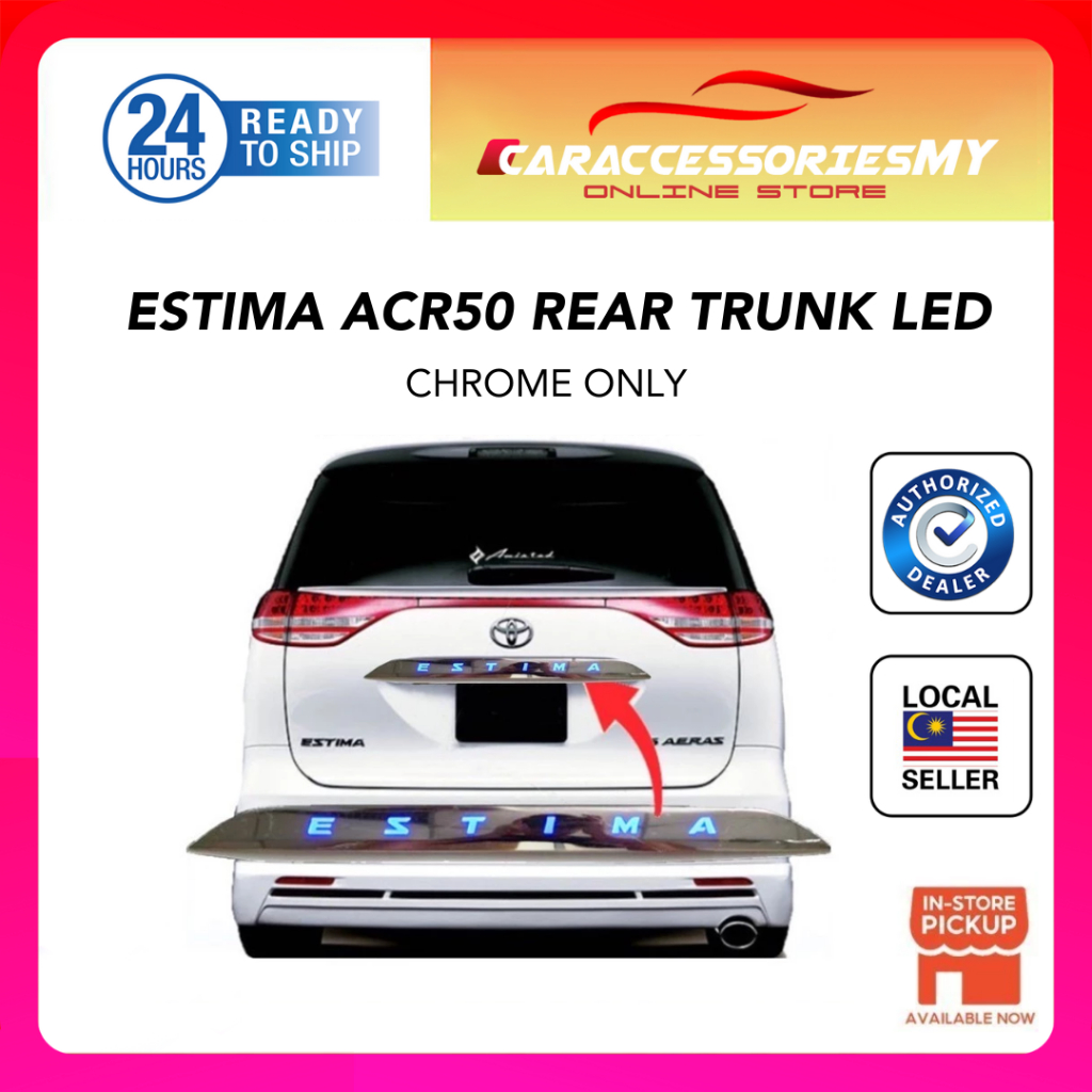 Toyota Estima ACR50 Rear Trunk Garnish Chrome Cover 2008 2019 previa ...