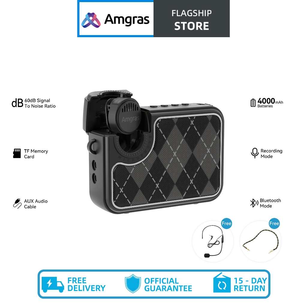 Amgras Mic Pro 1 High-Volume Wireless Lavalier Microphone For Teaching ...