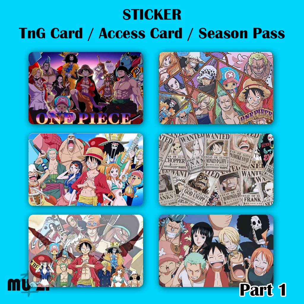 One Piece TnG Card STICKER NFC STICKER (PART 1) Waterproof Thick Hard ...