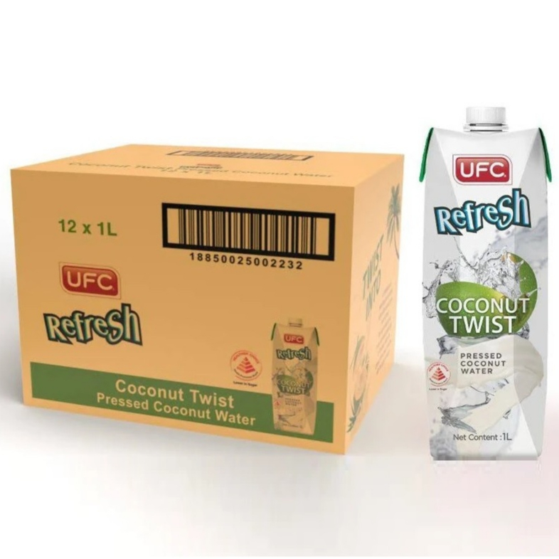 UFC Refresh Coconut Twist Pressed Coconut Water 12x1 Liter | Shopee ...