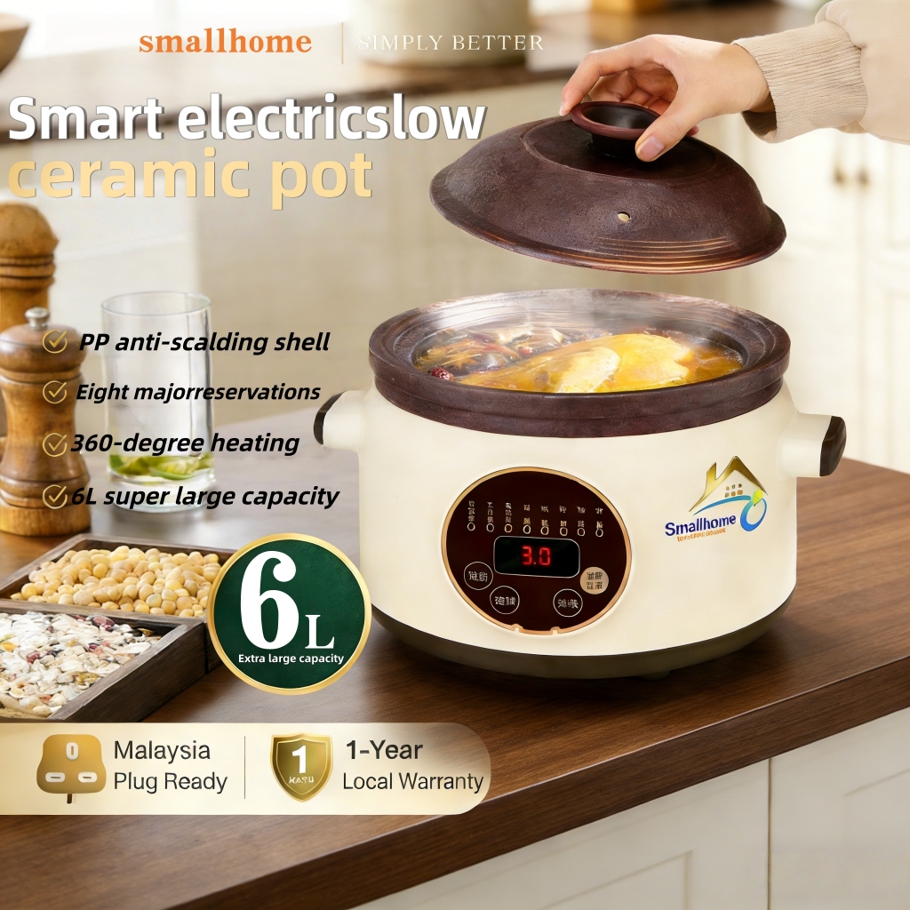 6L Ceramic Electric Stew Pot Automatic Multi-Function Healthy Porridge ...