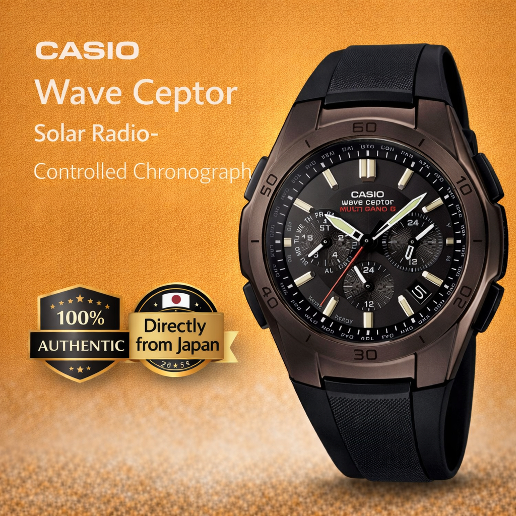 CASIO WAVE CEPTOR Radio Solar Powered Men's Watch (Japan Domestic Model ...