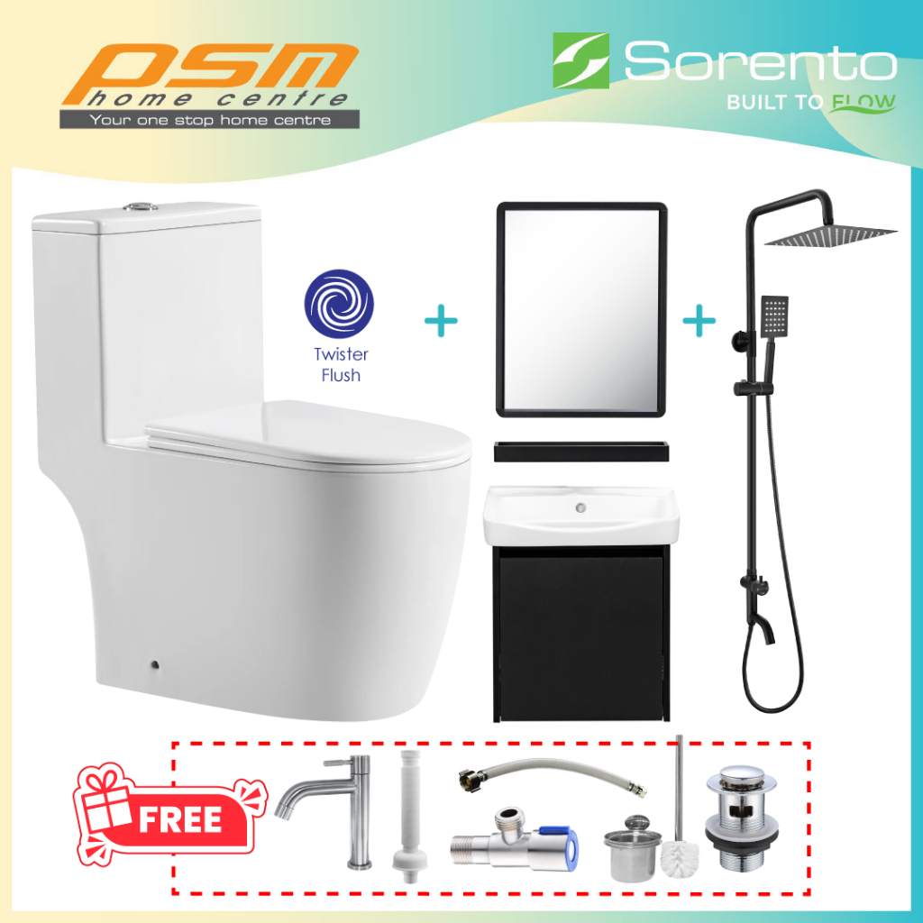 SORENTO One Piece Water Closet Wash Down Twister Flushing System ...