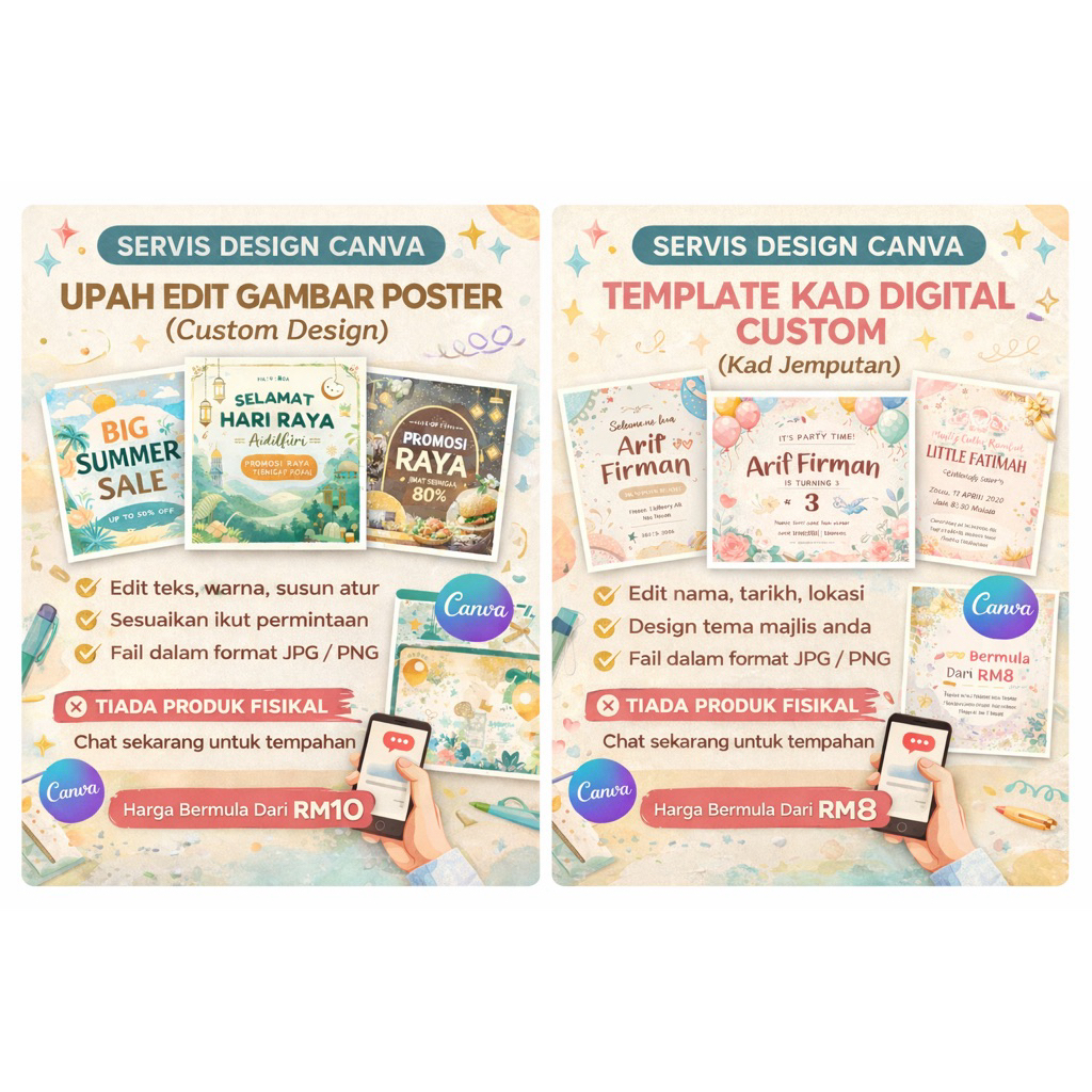 Upah Edit Gambar Poster/Template Kad Digital | Shopee Malaysia